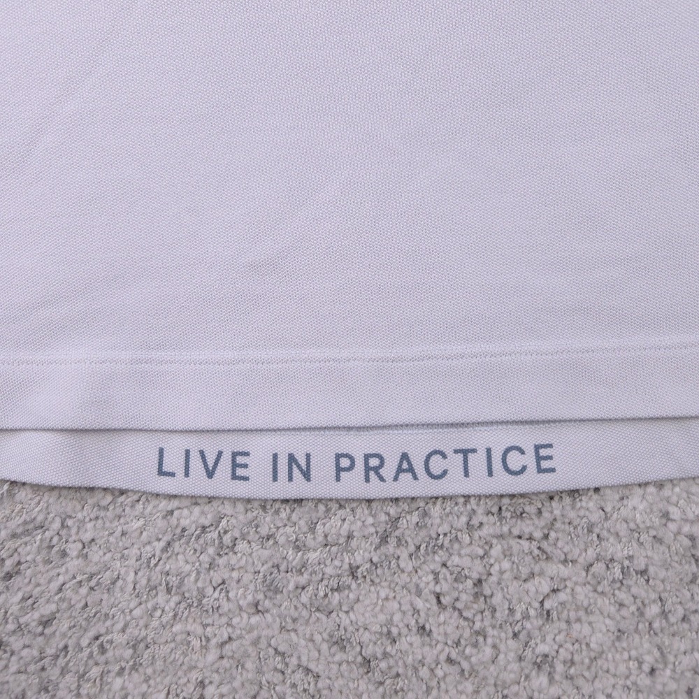 Lululemon Polo Shirt Mens Medium Tech Pique Striped Short Sleeve Gray Knit GUC - Picture 4 of 7